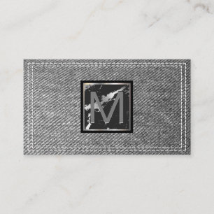 Carte De Visite Monogramme   Déni double pointillé