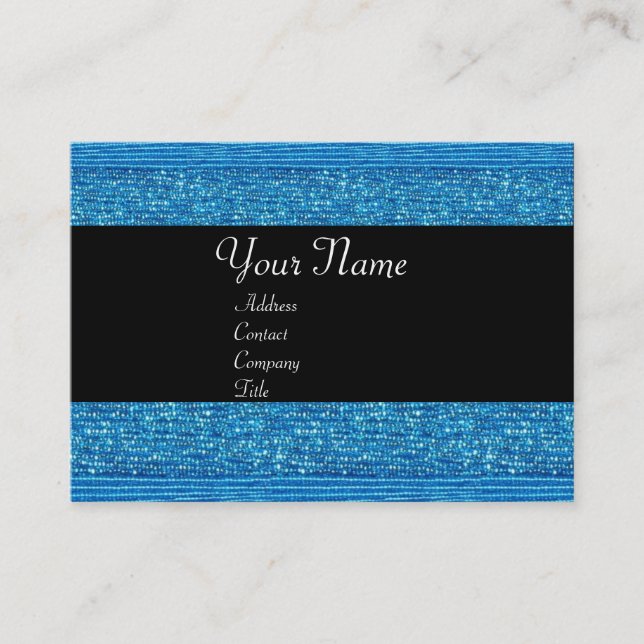 CARTE DE VISITE MONOGRAMME DES DERNIÈRES DE MODE BLEUE (Devant)