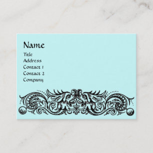 Carte De Visite MONOGRAMME DES DRAGONS CELTIQUES, bleu