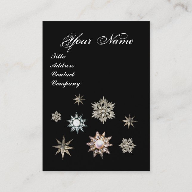 CARTE DE VISITE MONOGRAMME DES ÉTOILES DE DIAMOND (Devant)