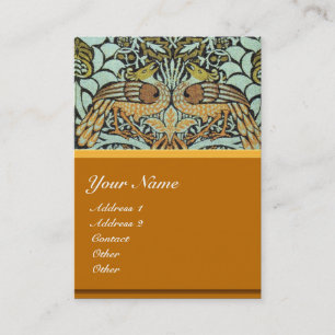 CARTE DE VISITE MONOGRAMME DES FLEURS, DES COQUES DE PAIX ET DES D