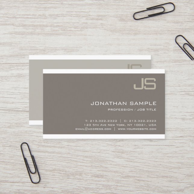 Carte De Visite Monogramme Design élégant Moderne Professionnel Lu (Devant/Arrière en situation)