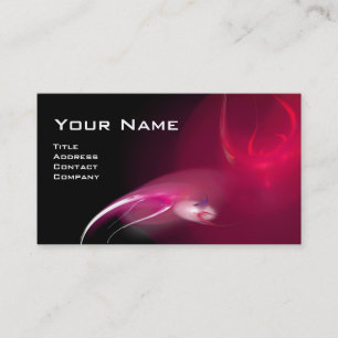 Carte De Visite MONOGRAMME D'OISEAU LUMIÈRE Vibrant noir rouge