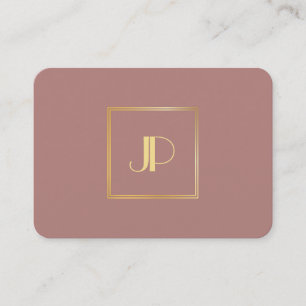 Carte De Visite Monogramme d'or professionnel Modèle élégant moder