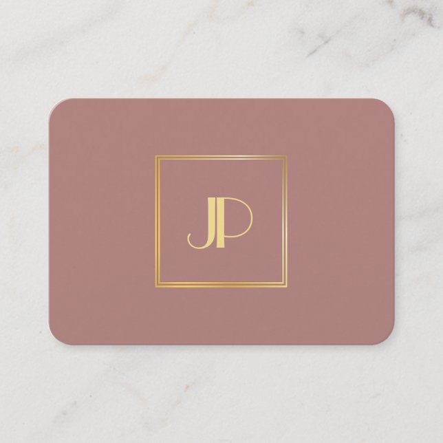 Carte De Visite Monogramme d'or professionnel Modèle élégant moder (Devant)