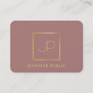 Carte De Visite Monogramme d'or professionnel Modèle moderne luxe