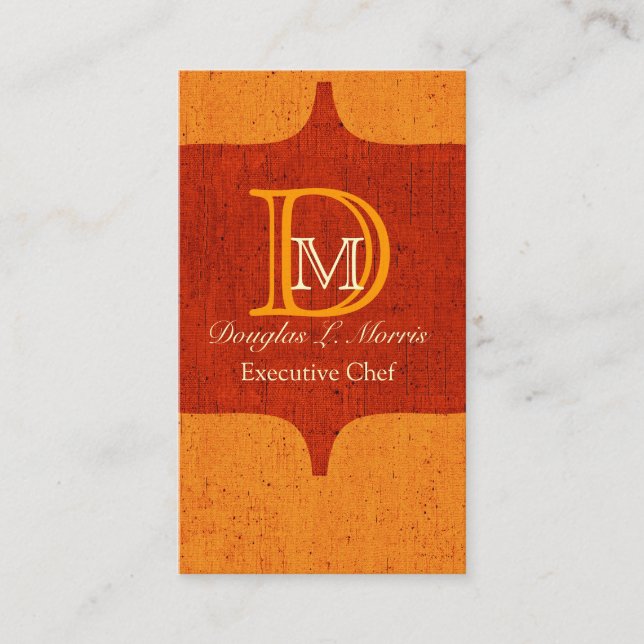 Carte De Visite Monogramme d'Orange Edgy Urbain (Devant)