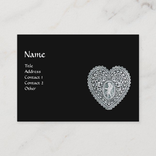 CARTE DE VISITE MONOGRAMME DU COEUR DE LA LAME CUPÏDE (Devant)