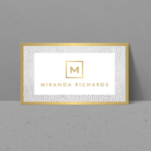 Carte De Visite Monogramme du logo de la boîte avec l'impression é