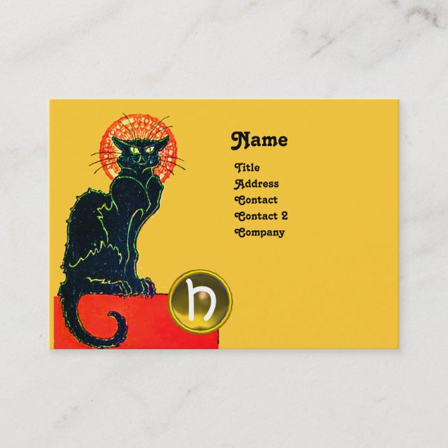 CARTE DE VISITE MONOGRAMME DU PARTI CHAT NOIR (Devant)
