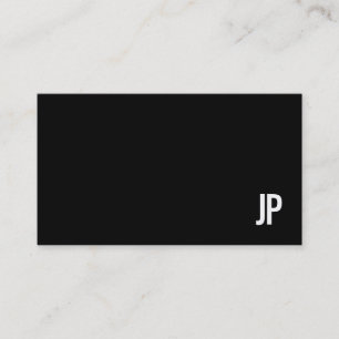 Carte De Visite Monogramme Elegant noir blanc minimaliste Modèle