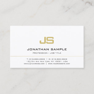 Carte De Visite Monogramme Élégant Professionnel Minimaliste Moder