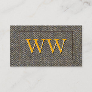 Carte De Visite Monogramme en arête de poisson vintage fait sur