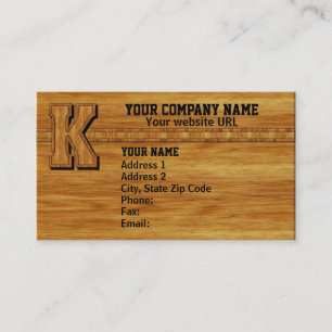 Carte De Visite Monogramme en bois K