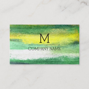Carte De Visite Monogramme en bois moderne coloré professionnel #2