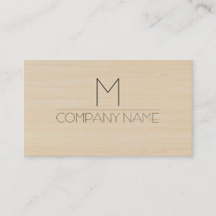 Carte De Visite Monogramme en bois moderne professionnel de grain