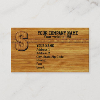 Carte De Visite Monogramme en bois S