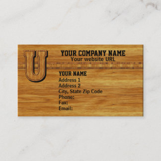 Carte De Visite Monogramme en bois U