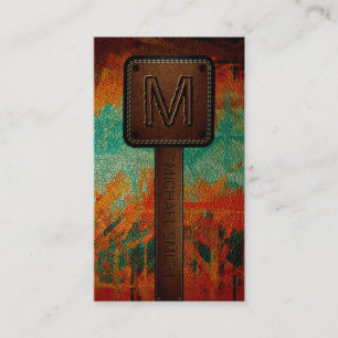 Carte De Visite Monogramme en cuir