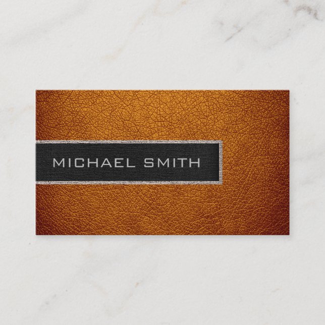 Carte De Visite Monogramme en cuir Brown (Devant)
