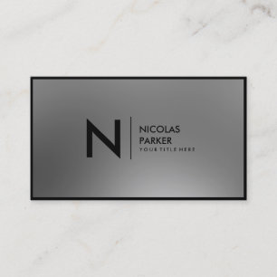 Carte De Visite Monogramme en métal d'Inox d'acier inoxydable de