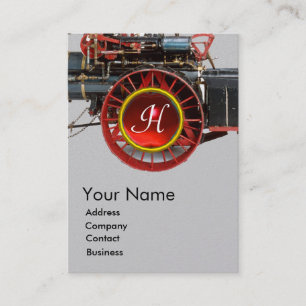 Carte De Visite MONOGRAMME EN PIERRE vintage LOCOMOTIVE RUBY