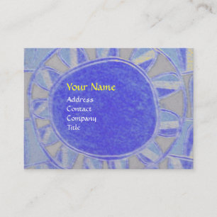 Carte De Visite MONOGRAMME ÉNERGIE SOLAIRE SUN bleu jaune noir