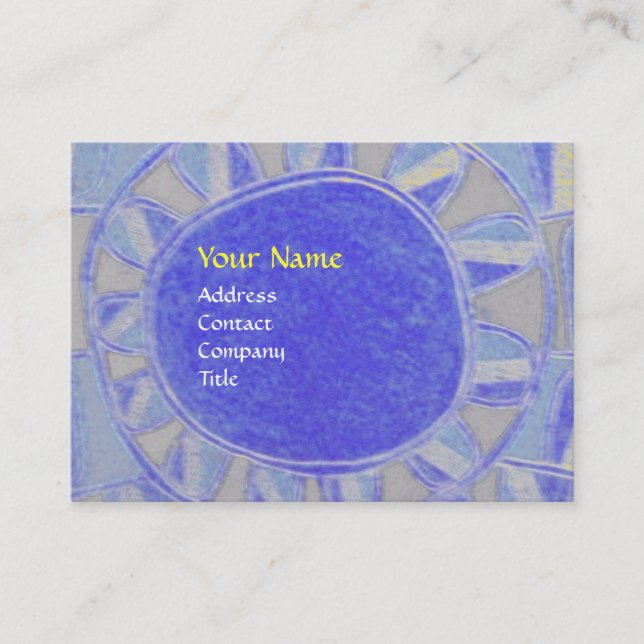 Carte De Visite MONOGRAMME ÉNERGIE SOLAIRE SUN bleu jaune noir (Devant)