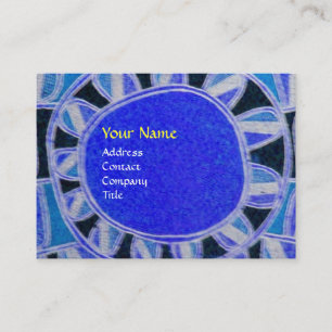 Carte De Visite MONOGRAMME ÉNERGIE SOLAIRE SUN bleu jaune noir
