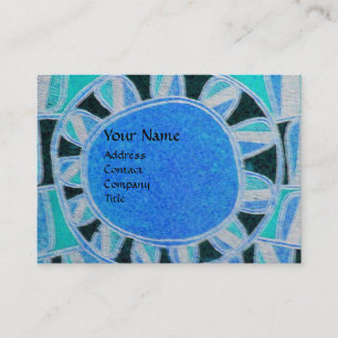 Carte De Visite MONOGRAMME ÉNERGIE SOLAIRE SUN bleu jaune noir