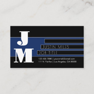 Carte De Visite Monogramme et design rétro-modernes personnalisabl