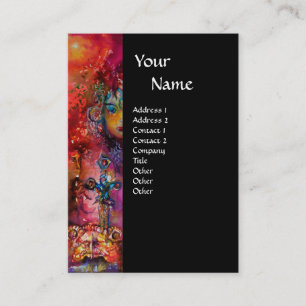 Carte De Visite MONOGRAMME EXCALIBUR noir violet rouge fuchsia
