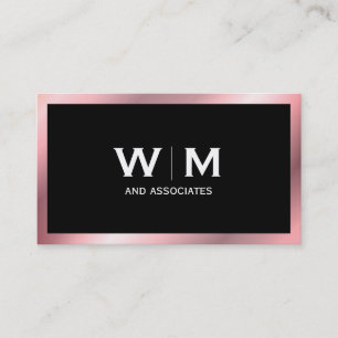 Carte De Visite Monogramme   Exécutif (Rose Metallic)