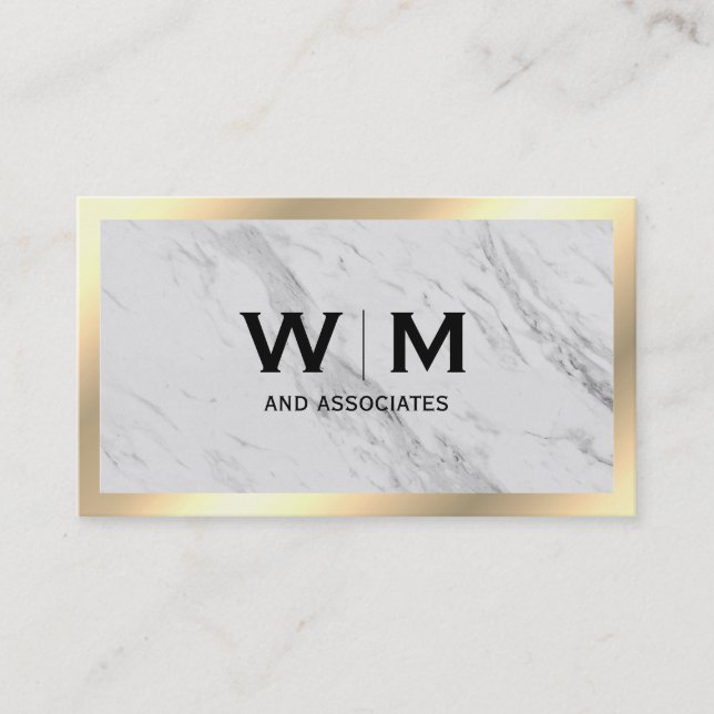 Carte De Visite Monogramme Executive Gold Frame (Devant)