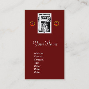 CARTE DE VISITE MONOGRAMME F, RUBY