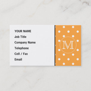 Carte De Visite Monogramme fait sur commande. Point de polka