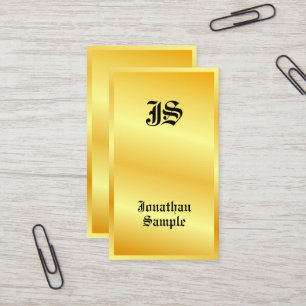 Carte De Visite Monogramme Faux Gold Style classique Texte élégant