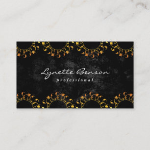 Carte De Visite Monogramme floral   Motif Lux (or)