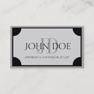 Carte De Visite Monogramme/frontière de platine de mandataire