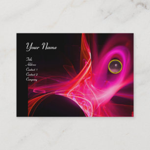 Carte De Visite MONOGRAMME GEM SWIRL Vibrant noir rose rouge
