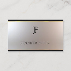 Carte De Visite Monogramme glamour Or Argent Créatif Plaine