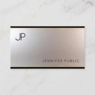 Carte De Visite Monogramme glamour or argent Unique