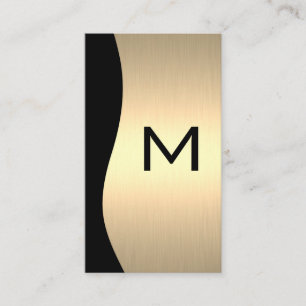Carte De Visite Monogramme Gold Luxe   Metallique