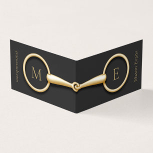 Carte De Visite Monogramme Gold Snaffle Bit Horse Industrie
