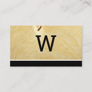 Carte De Visite Monogramme Grain de bois