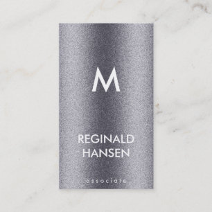 Carte De Visite Monogramme   Grain   Métallique