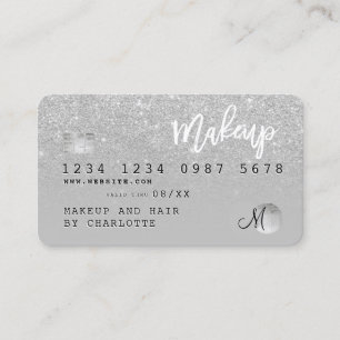 Carte De Visite monogramme gris parties scintillant argent de la c