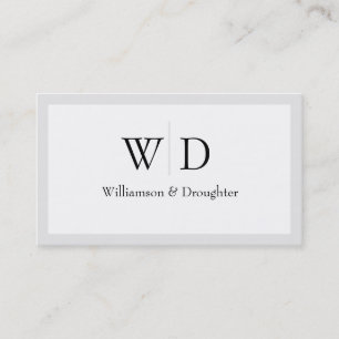Carte De Visite Monogramme gris simple
