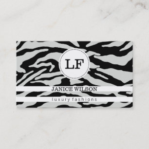 Carte De Visite Monogramme   Impression Zebra