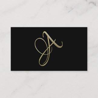 Carte De Visite Monogramme initial d'or A